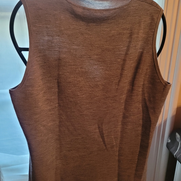 Elie Tahari Priyanka Fine Merino Grey Sleeveless Top Intarsia Illusion Knit NWT - Picture 8 of 10